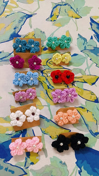 Handmade Crochet Flower Hair Clips