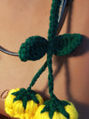 Handmade Crochet Yellow Cherry Bag Charm