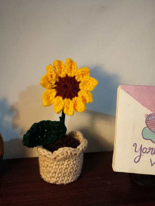 Handmade Crochet Potted Sunflower