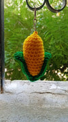 Handmade Crochet Corn Keychain