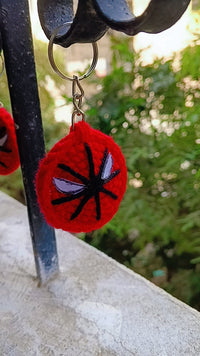 Handmade Crochet Spider-Design Keychain