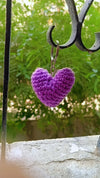 Handmade Crochet Heart Keychain