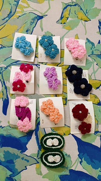 Handmade Crochet Flower Hair Clips