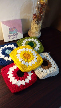 Handmade Crochet Floral Coin Purse